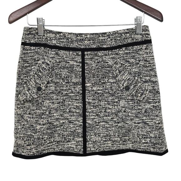 RAG & BONE NEW YORK MINI SKIRT Gray Black Tweed Pockets Zip #7099-109 Size 6 - Picture 1 of 14